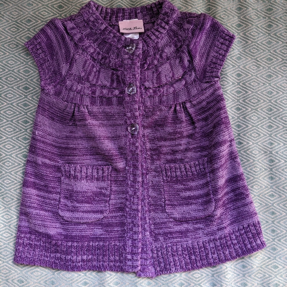 Girls Short Sleeve Purple Sweater